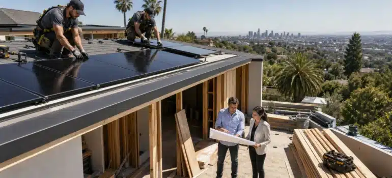Inside Los Angeles Solar Panel Installation During a Major Remodel